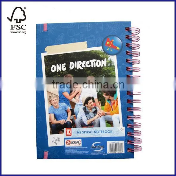 B5 double wire hardcover notebook college ruled with cutting line