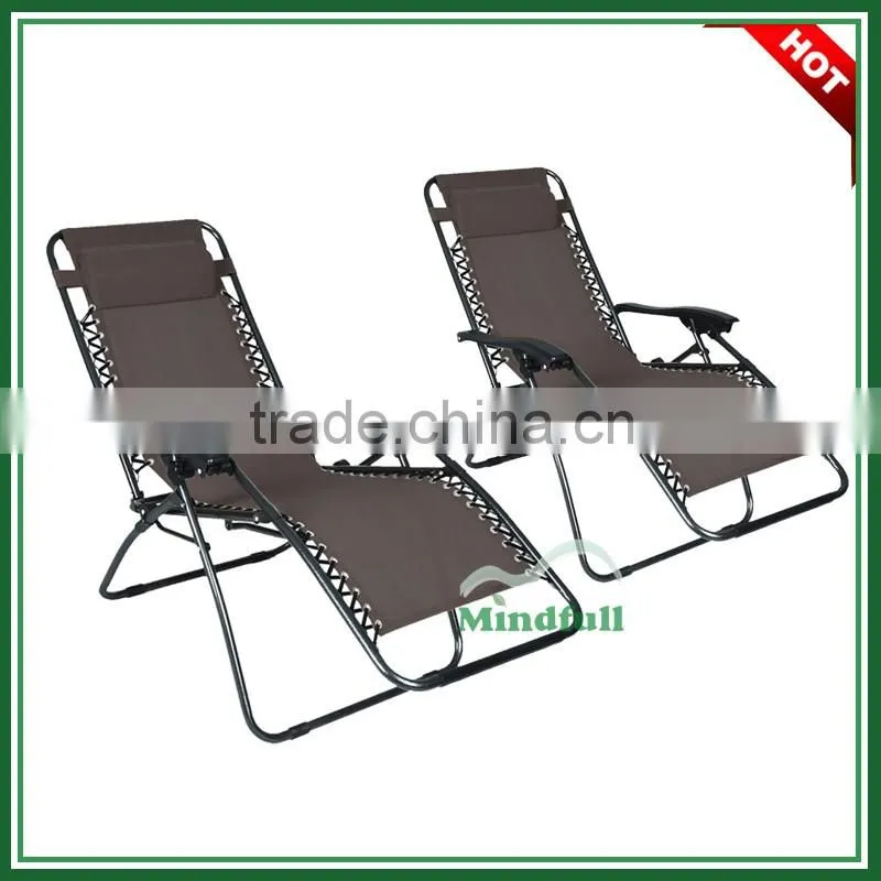 Metal Frame Recliner Chair Zero Gravity Sleeping Lounge Chair With Pillow