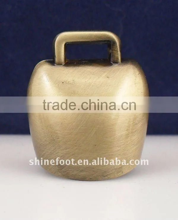 1.2''mini metal cow bell A4-C07 with logo printed and keyring leather strap as souvenirs (E253)