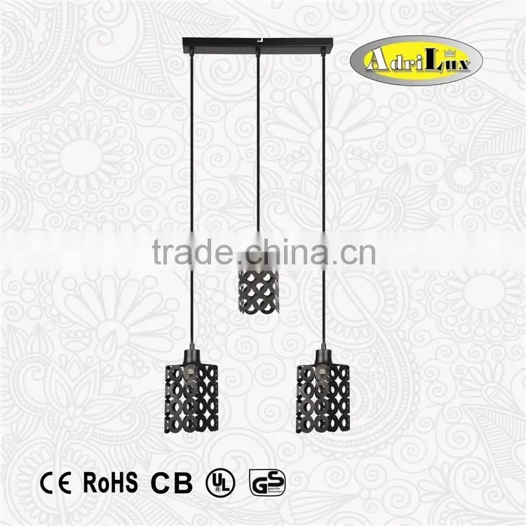 Contemporary 3 light hollowed-out lamp shape E27 pendent lighting fixture