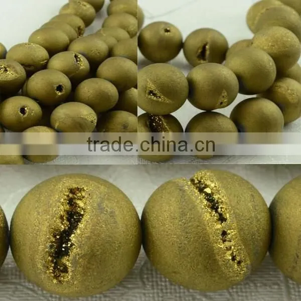 10mm druzy agate round coated beads