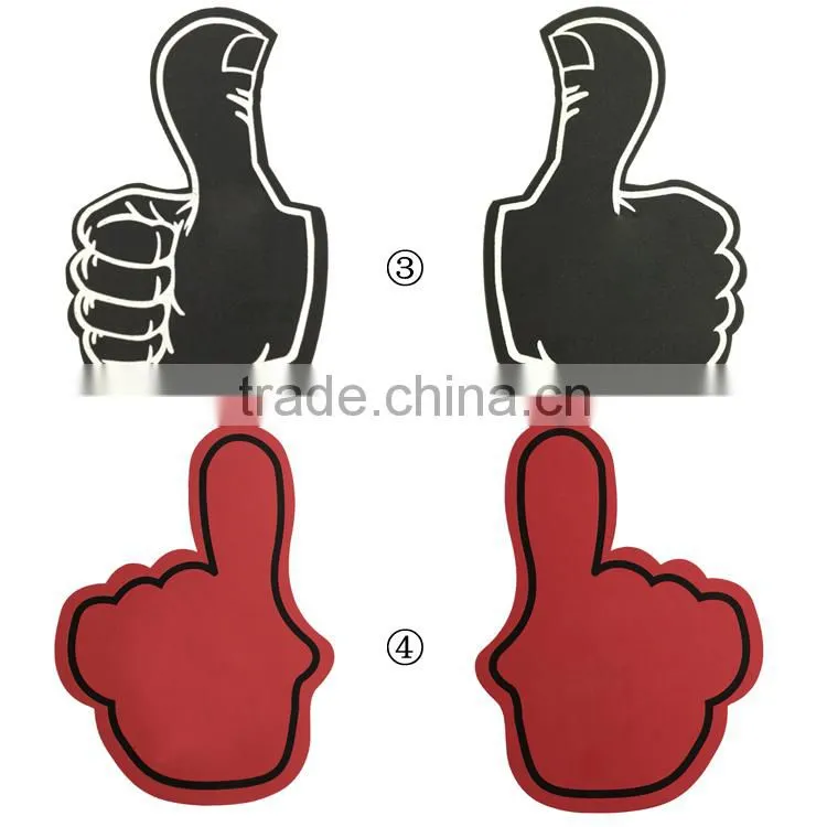 Melors Yellow eva foam cheering hand,foam hands for sports fans,EVA foam cheering thumbs up hand/silk print eva foam hand