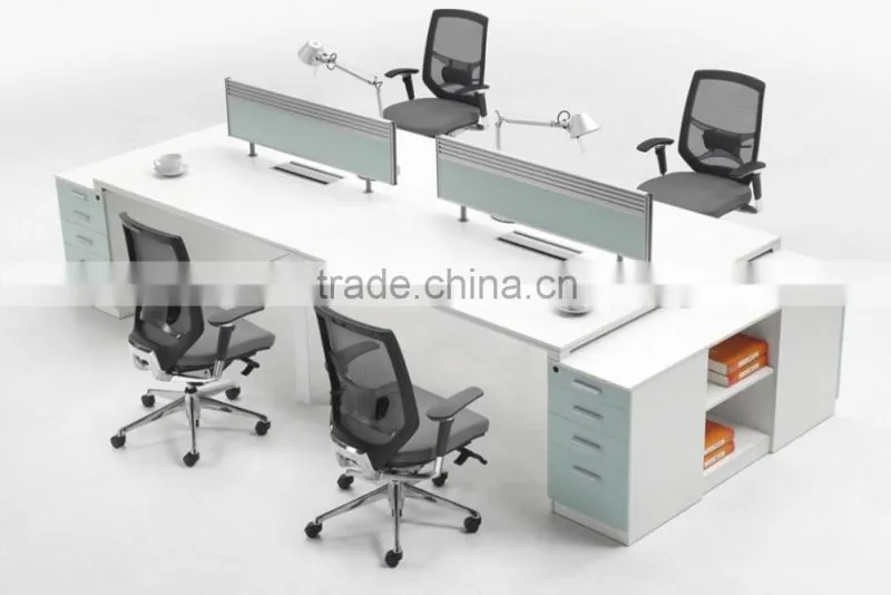 Aluminum frame design workstation 2 person wooden office cubicle (HX-PT630)