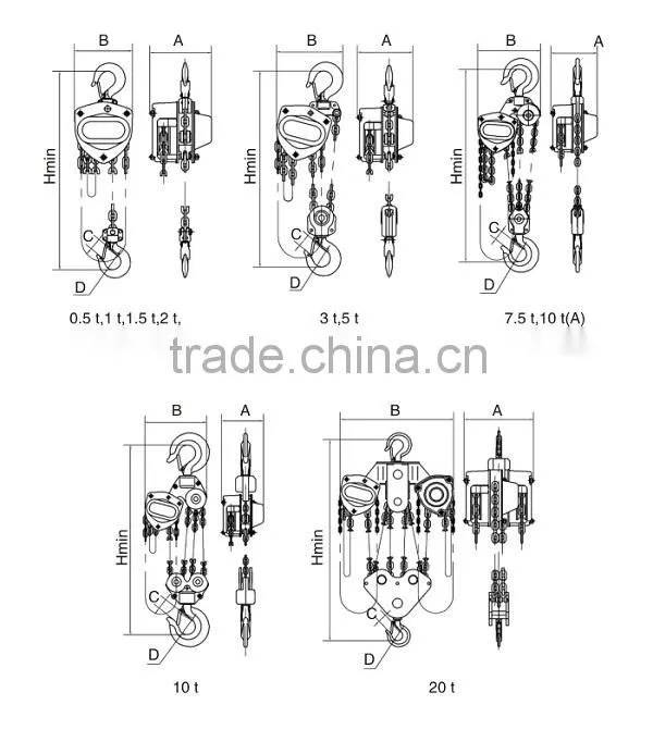 Hand Force manual chain hoist vital chain hoist