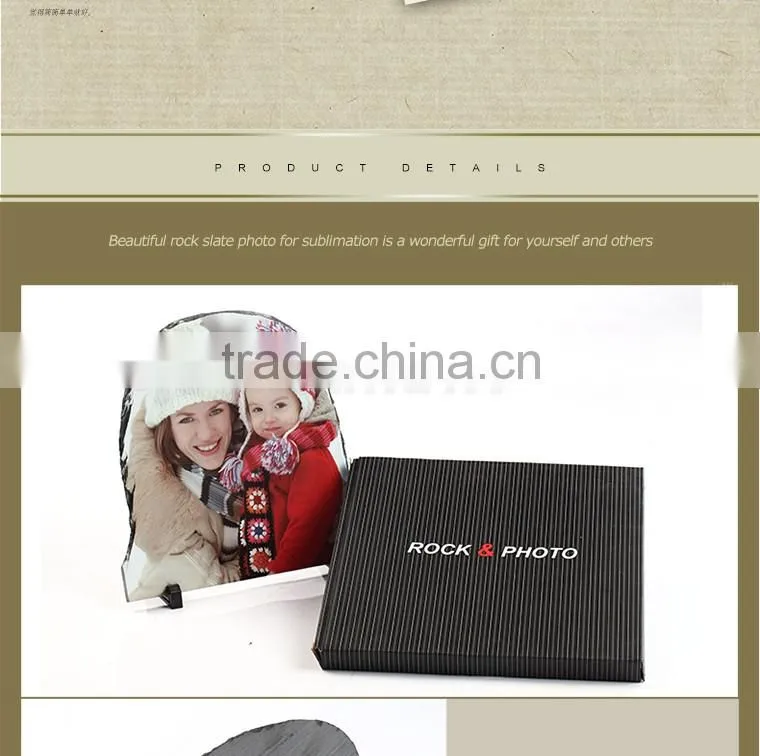 High Quality Photo Frame Sublimation Slate Photo Stone Photo Rock