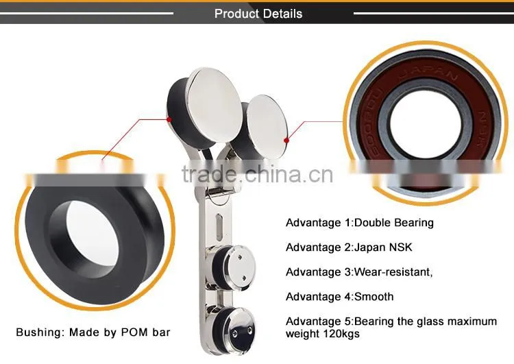 Guangdong Foshan sightseeing glass Hardware Engineering Guide For Roller Sliding Door
