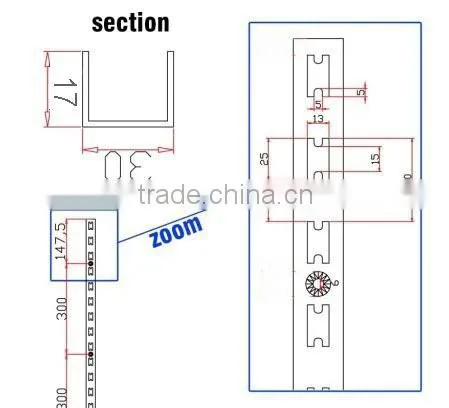 BA-011 1" slots 2" centers u channel iron
