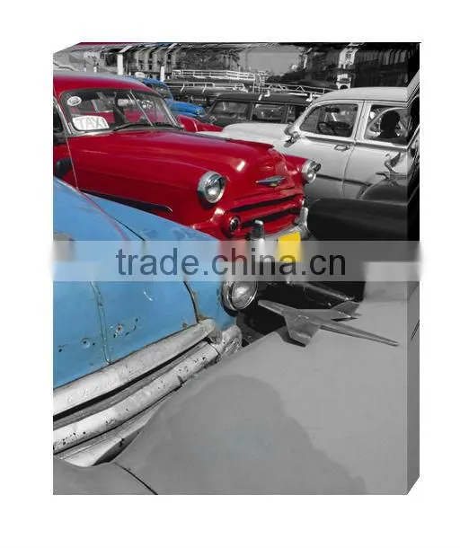 Beautiful yellow car inkjet canvas