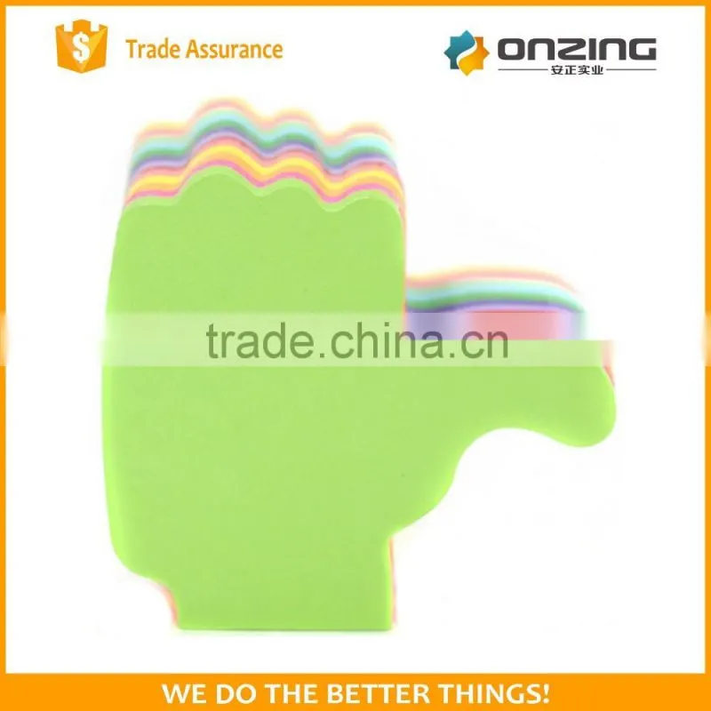 Onzing good quality hand shape sticky notes memo pad