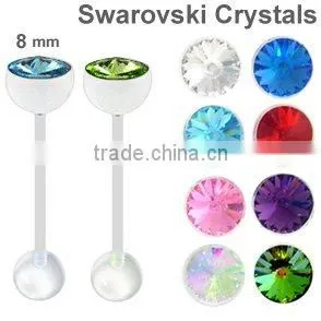 Hot sale push-in labret ring acrylic body jewelry