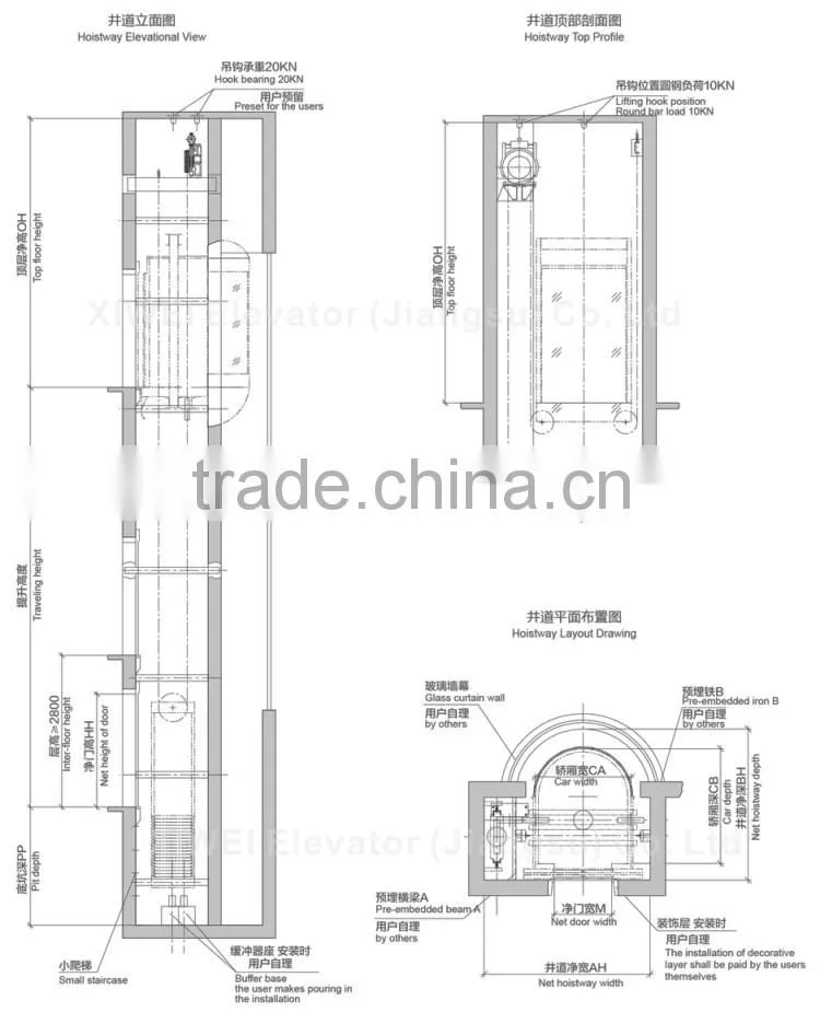 XIWEI Brand Observation Elevator/Sightseeing Elevator/Panoramic Lift