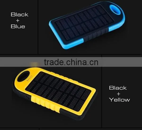 China hot sell product waterproof mobile phone solar power bank charger 8000mah