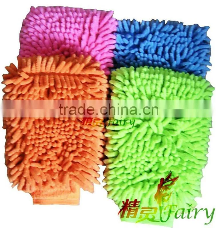 China Commercial washing mitts(luxury worm chenille)