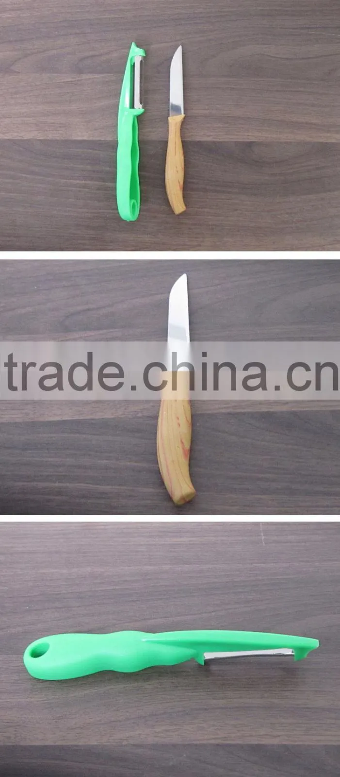 New 2pcs/set Paring Fruit Vegetable Utility4" Kitchen Ceramic Knife Sets + Peeler Light Green P10
