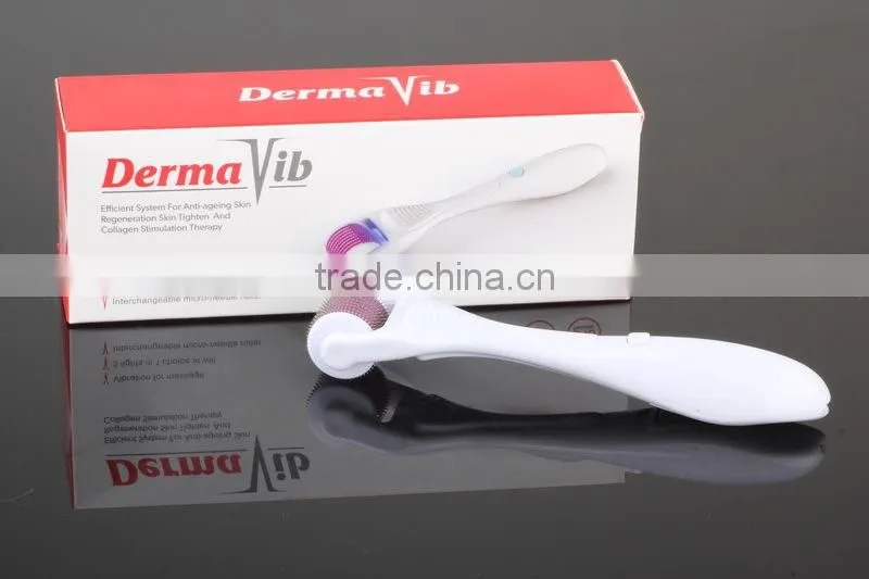 Multi-Color Led Vibration Massage Derma Roller with replaceable roller tip