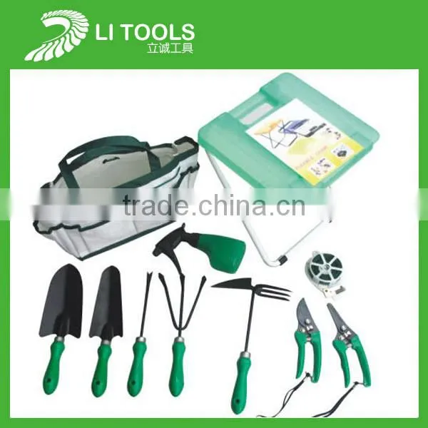 5 piece wood handle iron kids garden tool set