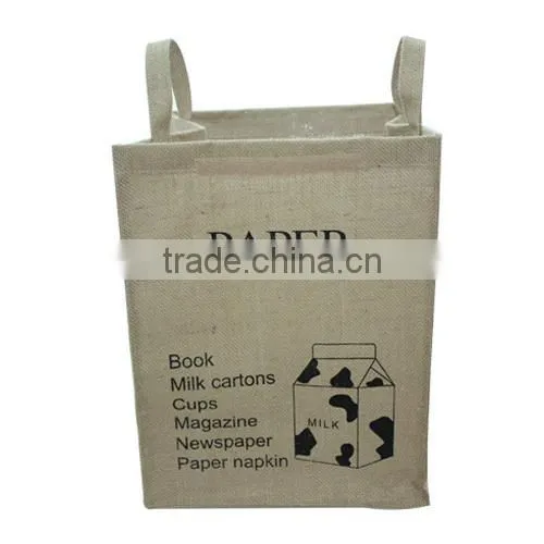 2014 new Korea design flax storage bag,Pure color zakka groceries linen hanging bag(BBHT009)