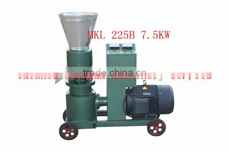 MKL225 flat die wood pellet machine with roller driven