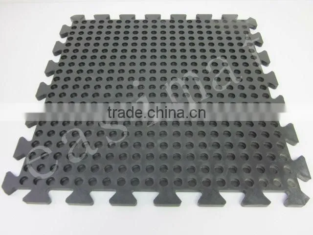 Rubber Interlocking Gym Garage Mats 4pcs Heavy Duty Flooring Tiles