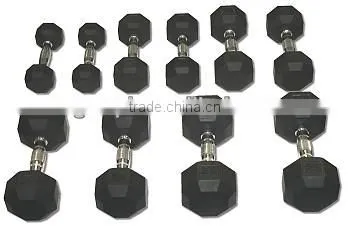 Rubber coated Hex Dumbbell