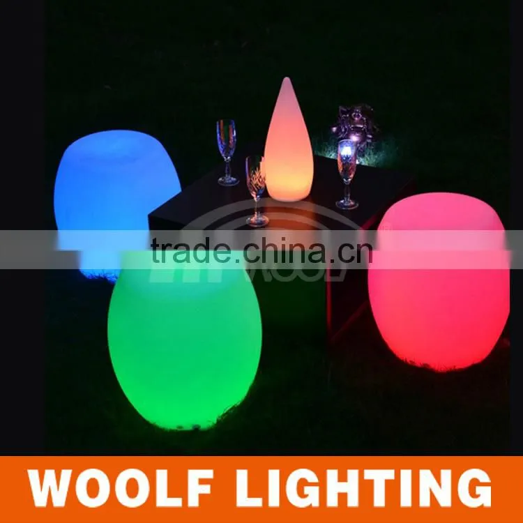 PE Plastic rechargeable 16 colors RGB waterproof LED peach light