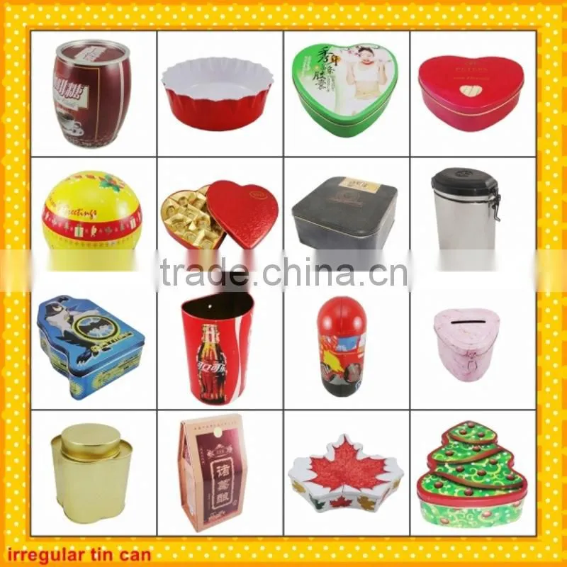 food can oval christmas gift tea tin box
