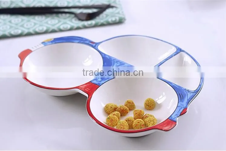 9inch Car shape ceramic plate children ceramic plate kids funny ceramic plate