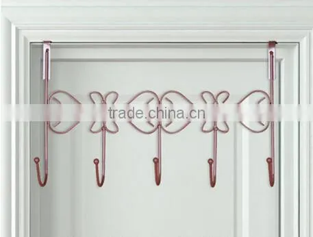 PN Decorative Over the Door 5 Hook Rack Organizer / Hanger Clothes at Office/Home Metal Hooks for Clothes Hanger