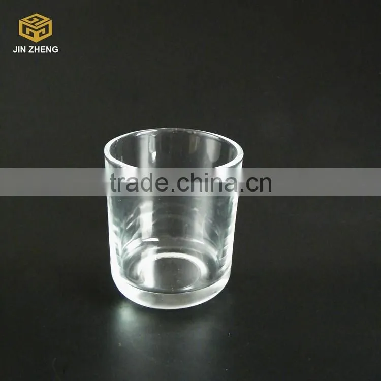 Wholesale glass candle cup for tealight, thick glass candle jar