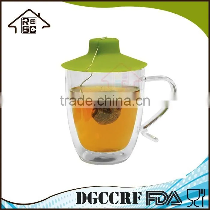 NBRSC Strict Quality Control Manufacturer Tea Bag Buddy Silicone Cup Cover with String Holder