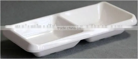 White Color Elegant Two Sections Melamine Sause Dish