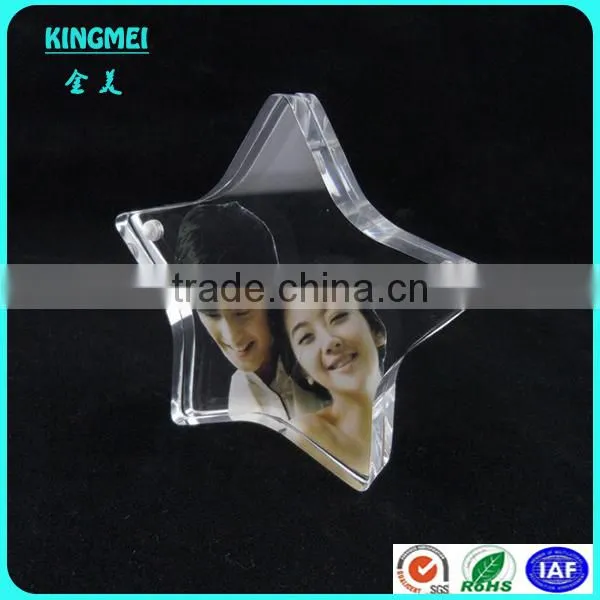 customized transparent magnetic acrylic star photo block
