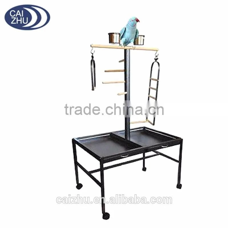 156cm Large Parrot Bird Play Stand Trolley Playgym Ladder Stair Swing Cage