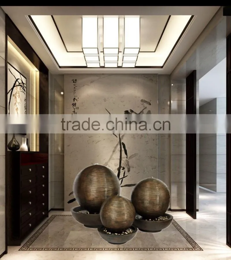 diameter 60cm ball shape fiber glass water fountain with base