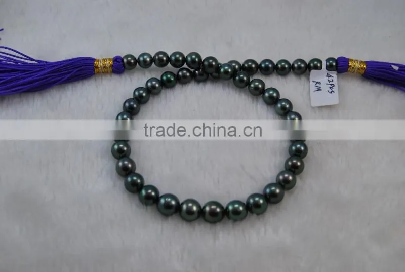 Wholesale 14-15mm Peacock Green Tahitian Pearl Strands