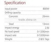810001 hand tool 800W,2.8J rotary hammer