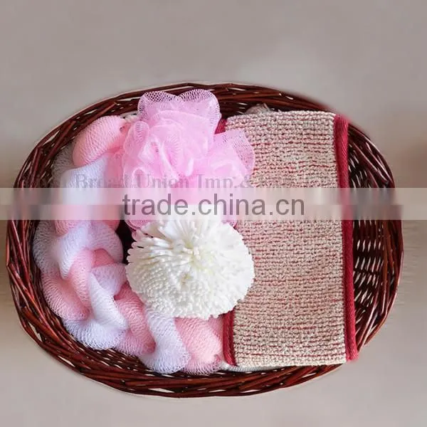High Quality 4PC Mesh Bath Sponge Set