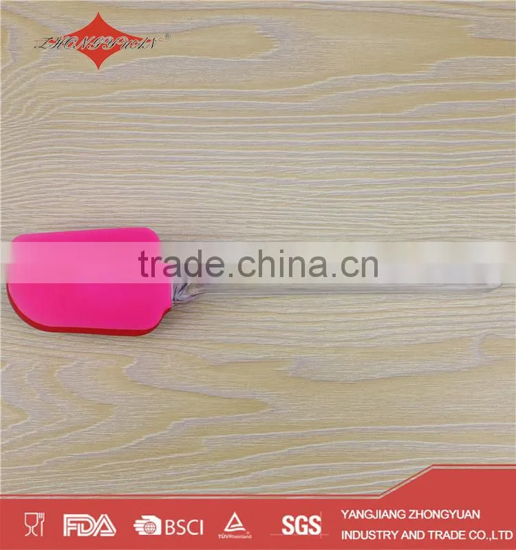 colorful silicone spatula with plastic handle