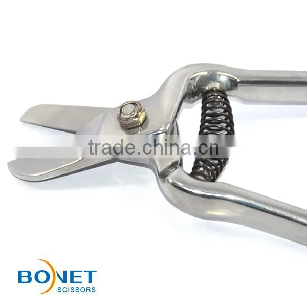 SGA0019 5" gardening tool small stainless steel pruner scissors with spring