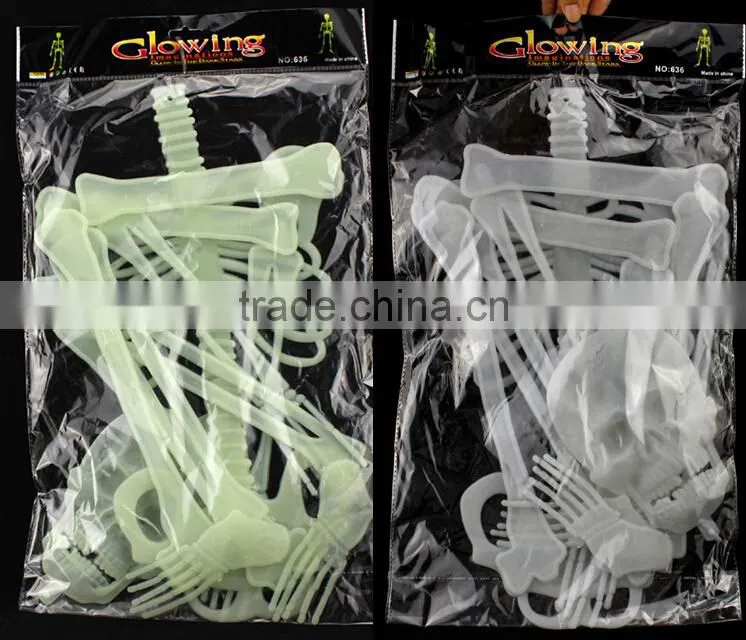 Halloween decorative glow plastic human skeleton