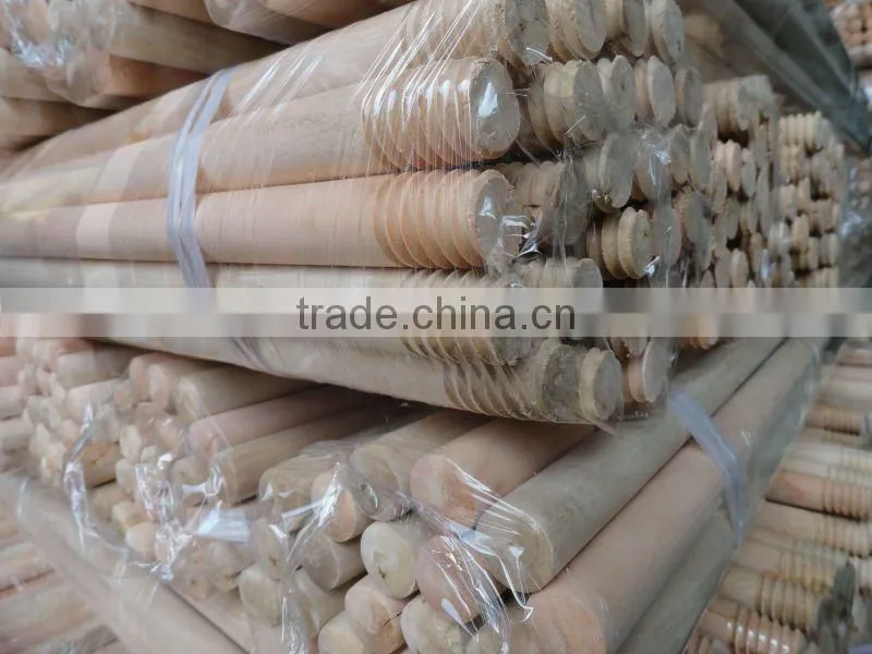 Colorful plastic cap wooden broom handle