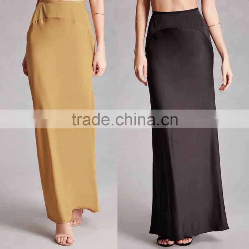 Bohemian Gypsy Skirt Satin Maxi Skirt Wholesale Custom Made in China Satin Long Skirts
