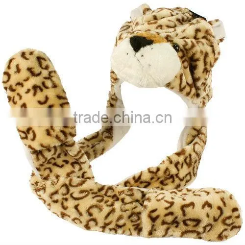 2013 fashion long scarf plush adult winter fur hat animal ears