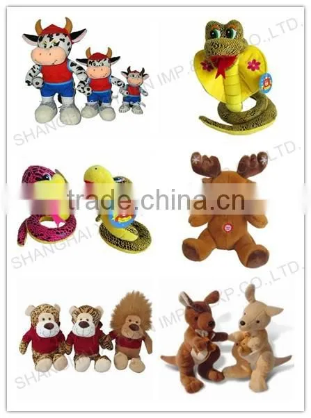 Customized handmade high quality cute blue kangaroo plush toy
