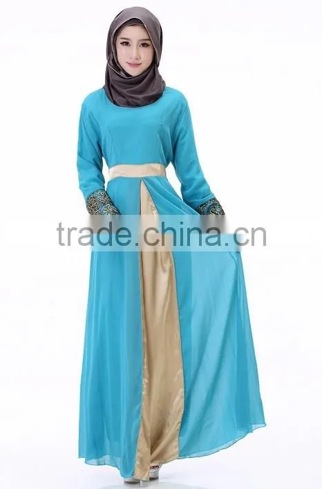 fancy women bridal costumes chiffon long sleeve dress muslim