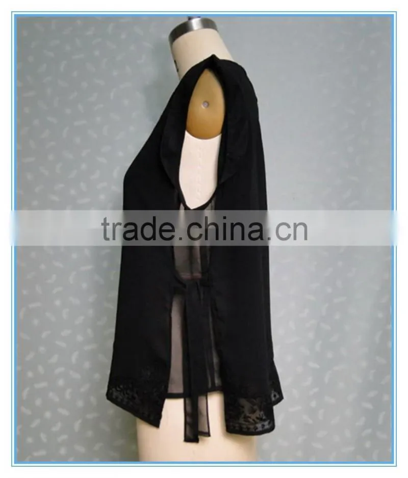 Women Fashion Chiffon Embroidery Blouse