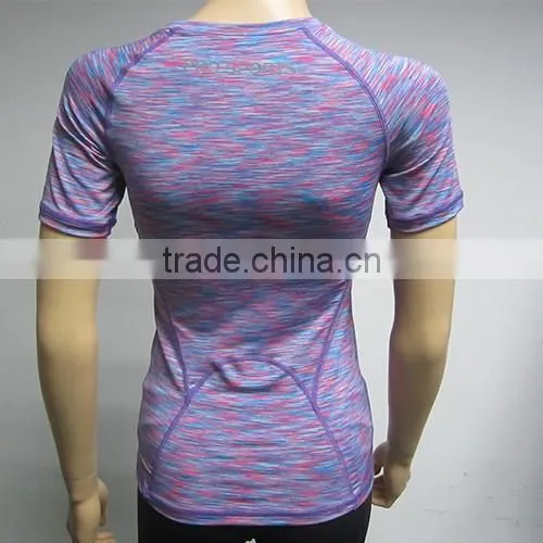 Wholesale New Custom Purple Women's Fitness Top Pants Short Sleeve Cycling Sports Wear