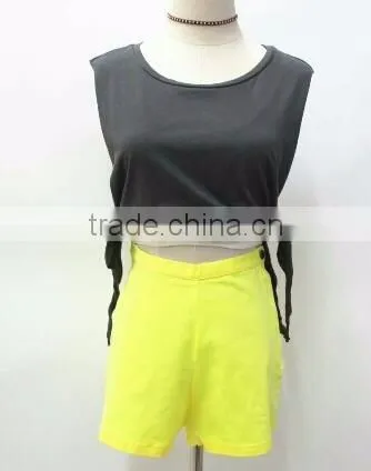 Runwaylover Europe Style 2017 Ladies Fashion 100% Cotton High Waist Shorts With Side Zipper