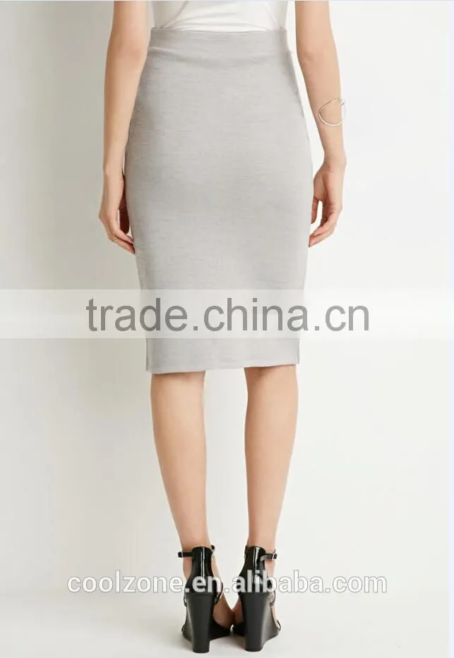 Elegant unlined knitted pecil skirt wholesale mature women skirts