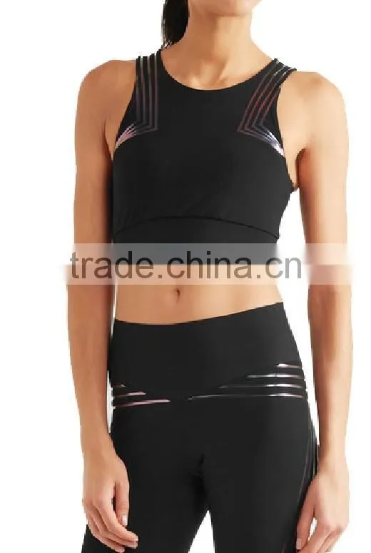 Wholesale Women Sports Stretch Bra/Vest Fitness Gym Running Yoga Athletic Training Top+bottom suit